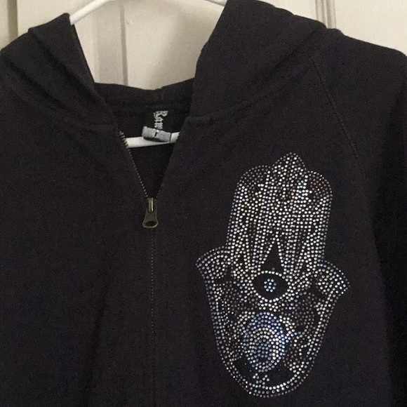 Studded hands of hamsa evil eye zip up - Picture 4 of 11